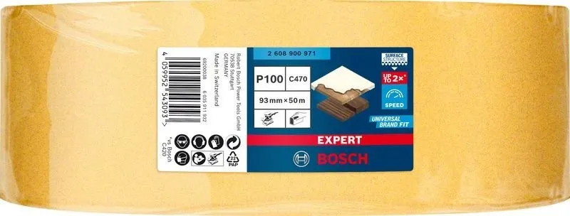 BOSCH EXPERT schuurpapier C470, P100, 93mmx50m, 1st 2608900971