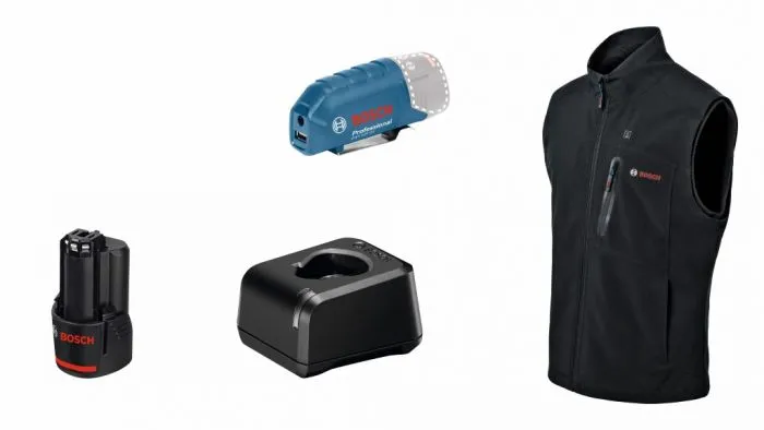 BOSCH GHV 12+18V XA 3XL KIT ACCU VERWARMDE BODYWARMER IN DOOS  06188000G9