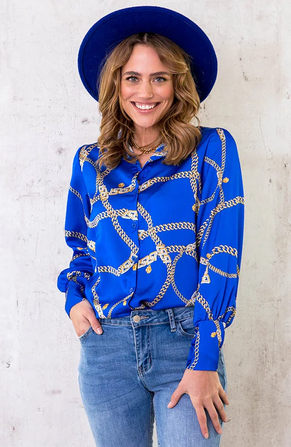 Chain Blouse Kobalt