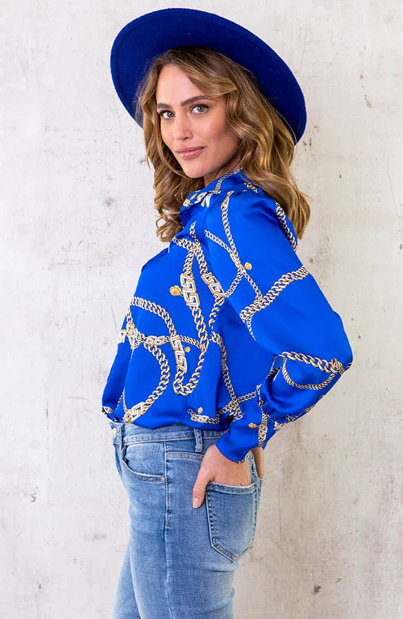 Chain Blouse Kobalt