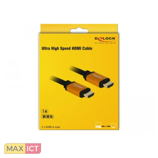DeLOCK 85727 HDMI kabel 1 m HDMI Type A (Standaard) Zwart, Goud