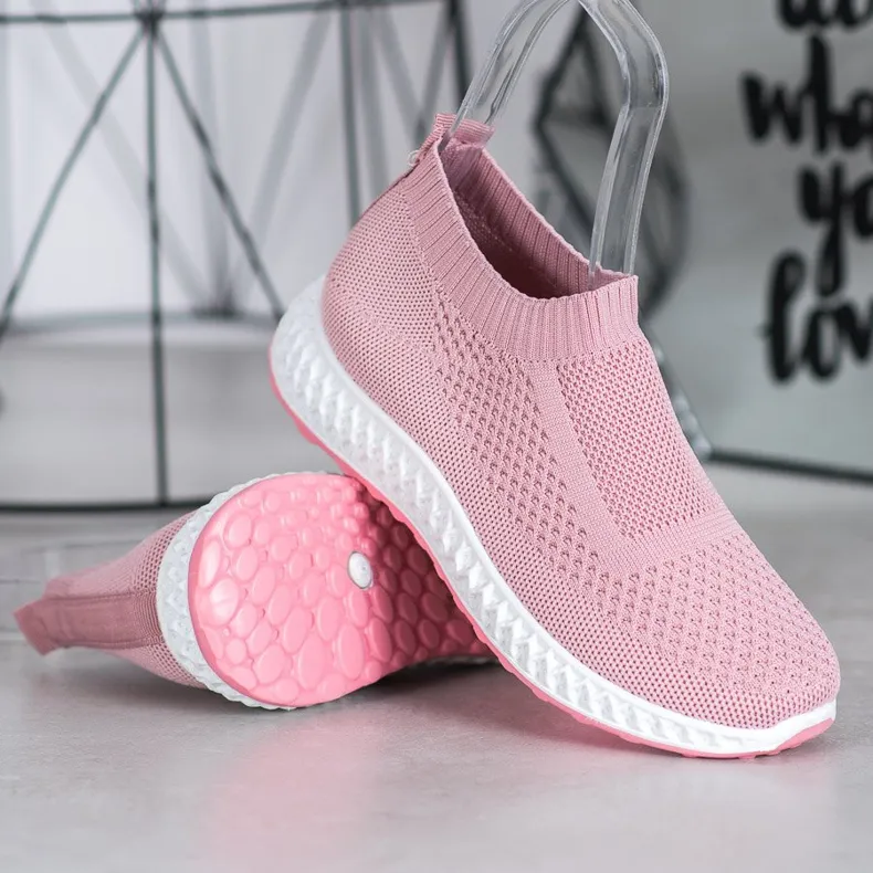 Goodin Opengewerkte sportschoenen roze