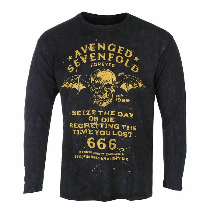 HERENSHIRT MET LANGE MOUWEN AVENGED SEVENFOLD  SEIZE THE DAY  ZWART  ROCK OFF