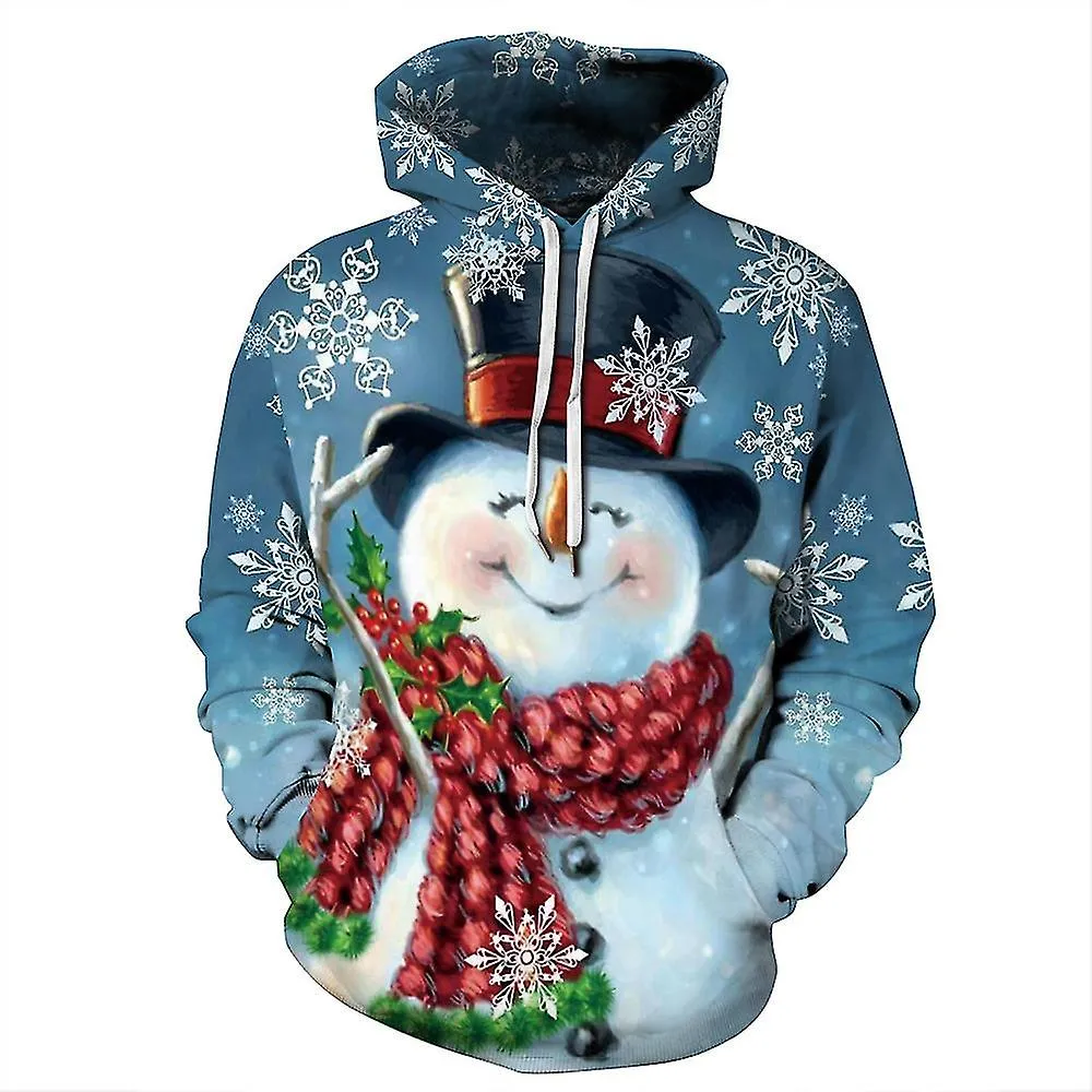 Hot Snowman Christmas 3d Print Hoodie Plus Size Sport Kerst Verjaardagscadeau