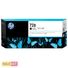 HP 728 matzwarte DesignJet inktcartridge, 300 ml