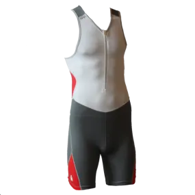 Ironman trisuit front zip mouwloos bodysuit wit/antraciet heren