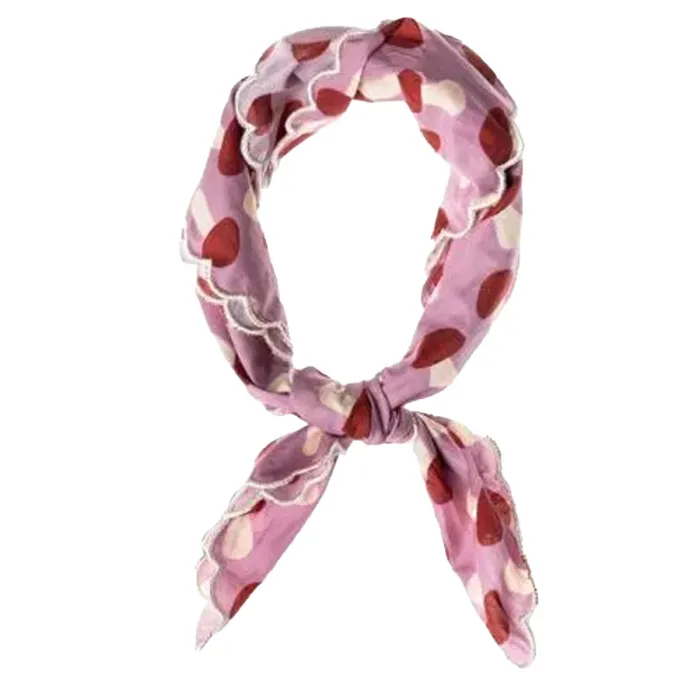 Maja Kids Sjaal Hazel Roze/Rood/Creme Paddenstoel