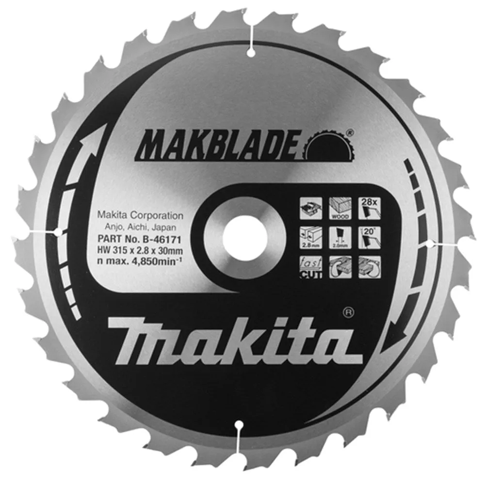 MAKITA ZAAGBLAD HOUT 315X30X2,8 24T 20G  B46171