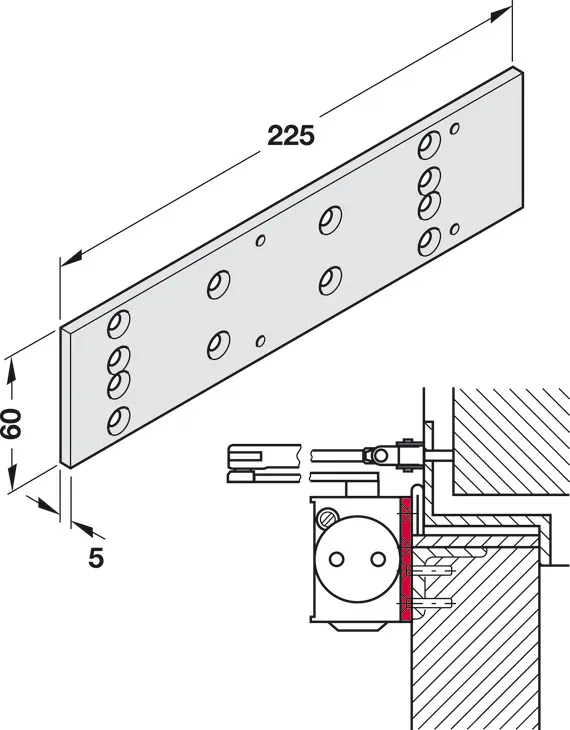 Montageplaat, voor TS 73 V, Dorma